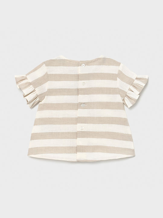 Mayoral Kids Shirt Short Sleeve Beige