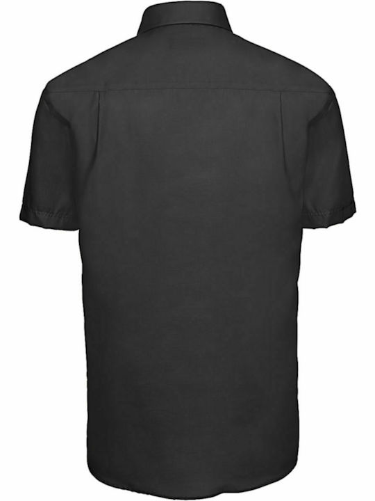 Russell Europe Men's Shirt Short Sleeve Cotton Black