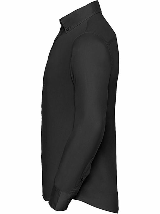Long Sleeve Shirt In Regular Fit Black / Black