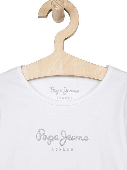Kids' Shirt Long Sleeve White HANA GLITTER