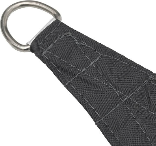 vidaXL Rectangular Shade Sail Black With Hoop & with PU Coating 3x6m