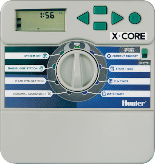 Hunter Industries X-Core 4 Προγραμματιστής Ποτίσματος Πίνακα Ρεύματος 4 Στάσεων
