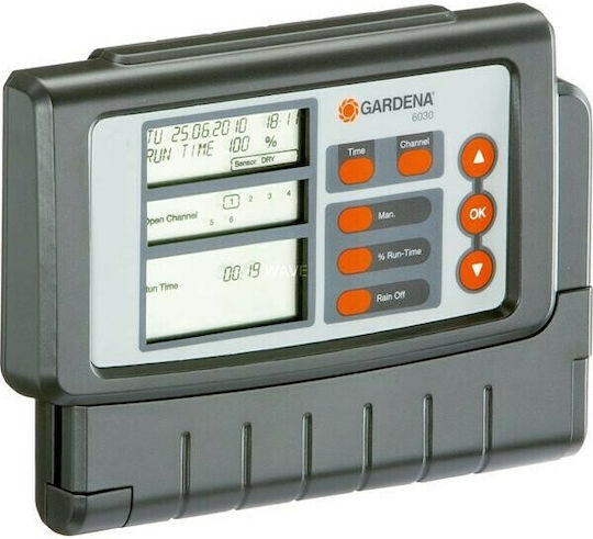 Gardena Classic 6030 Προγραμματιστής Ποτίσματος Πίνακα Ρεύματος 6 Στάσεων