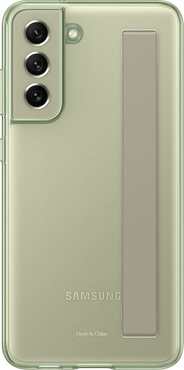 Samsung Slim Strap Clear Cover Back Cover Plastic Olive Green (Galaxy S21 FE)