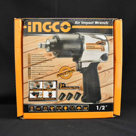Ingco AIW12562 Air Impact Wrench 1/2 with Maximum Torque 62.2kgm