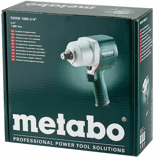 Metabo DSSW 1690 Air Impact Wrench 3/4 Square Drive with Maximum Torque 172.33kgm