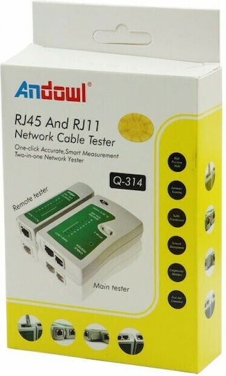 Andowl Q-314 Tester Καλωδίων Δικτύου RJ45 / RJ11 / RJ12