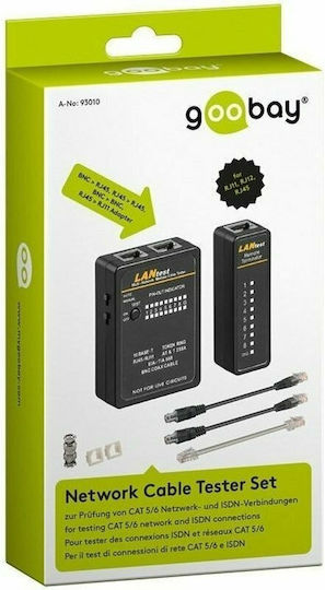 Goobay 68856 Tester Καλωδίων Δικτύου RJ45 / RJ12 / RJ11
