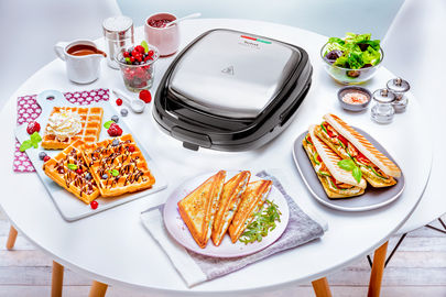 Tefal Snack Time Sandwichmaker mit Abnehmbaren Platten für 2 Sandwiches 700W Inox