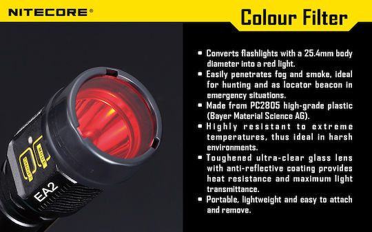 NiteCore NFB25 Filtru lentilă Roșu