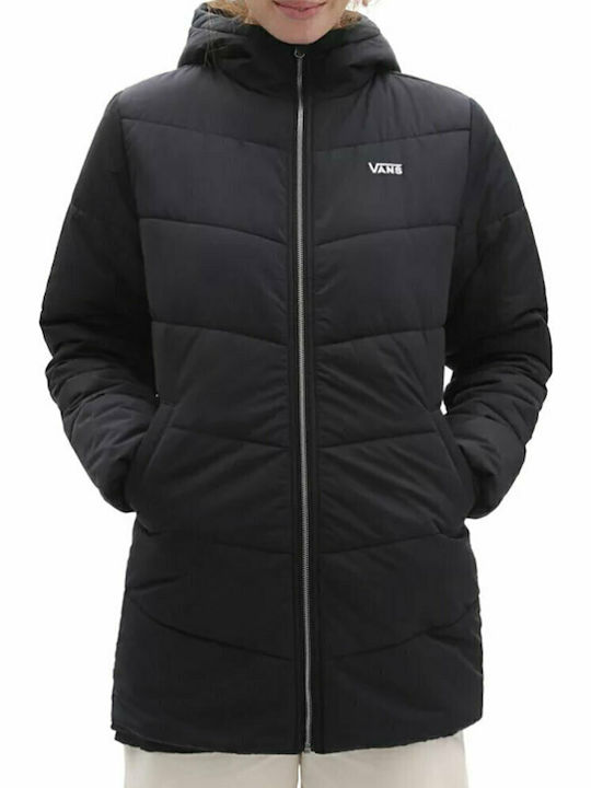 Foundry Women's Long Puffer Jacket for Winter Black