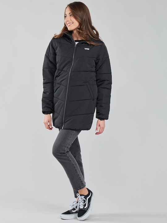 Foundry Women's Long Puffer Jacket for Winter Black