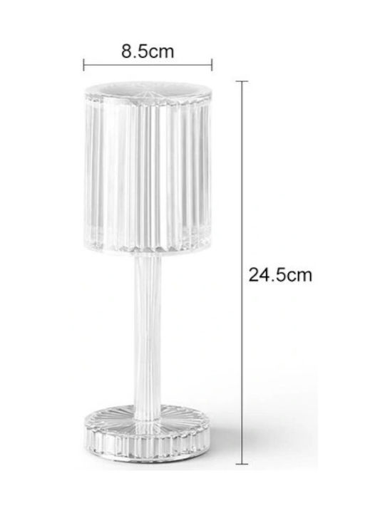 Lalos Diamond Πλαστικό Πορτατίφ LED με Διάφανο Καπέλο και Βάση