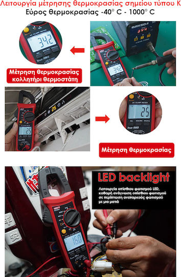 Uni-T Clamp Meter Digital 600A AC True RMS UT202+