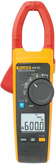 Fluke Αμπεροτσιμπίδα Ψηφιακή 600A AC 374 FC True RMS με Ακροδέκτες