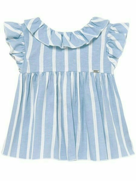 Kinderbluse Kurzarm Hellblau