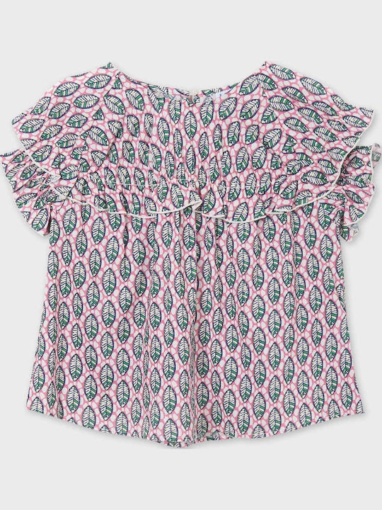 Kinderbluse Kurzarm Rosa Camelia