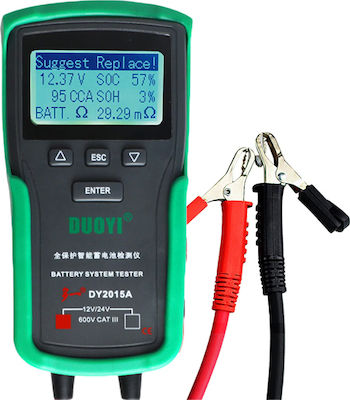 Duoyi DY2015Α Digital Battery Tester with Crocodile Clips