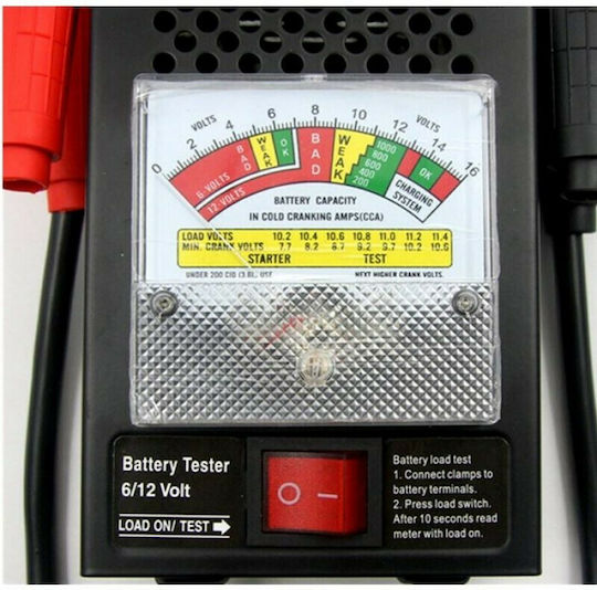 Autool BT100 Αναλογικό Battery Tester με Κροκοδειλάκια