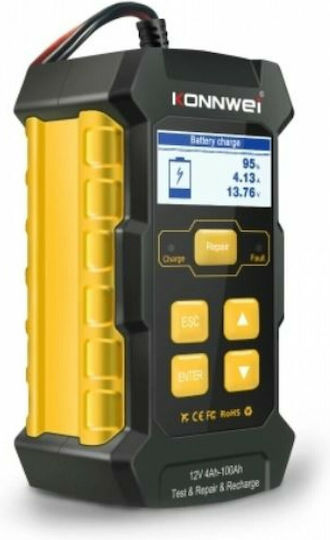 Konnwei KW510 Ψηφιακό Battery Tester με Κροκοδειλάκια 12V
