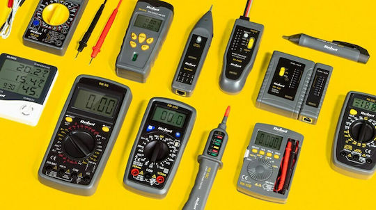 Rebel RB-168D Digitale Batterietester mit Hebel zur Einstellung der Batteriegröße