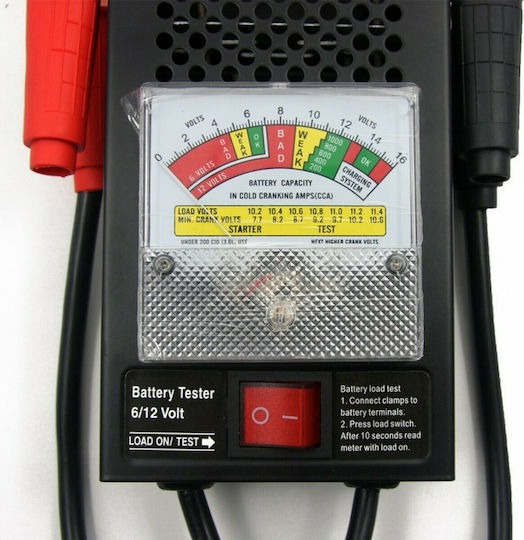 Autool BT100 Αναλογικό Battery Tester με Κροκοδειλάκια