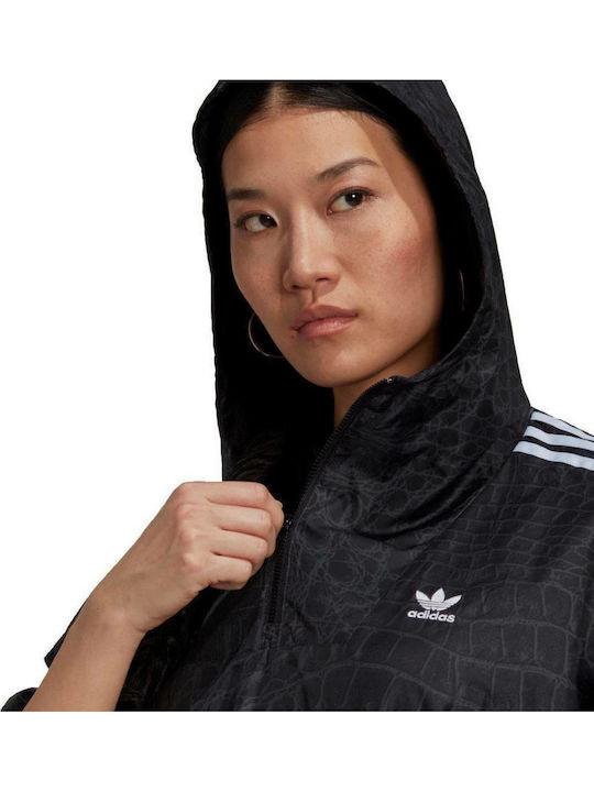 Originals Women's Long Sports Jacket for Winter with Hood Black