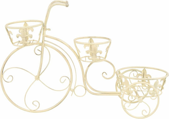 vidaXL Pot Trolley Metal White 77cmx26cmx50cmcm.