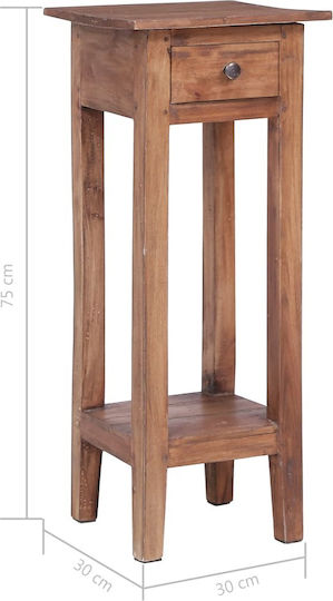 vidaXL Pflanzenständer Holz Braun 30cmx30cmx75cmcm.