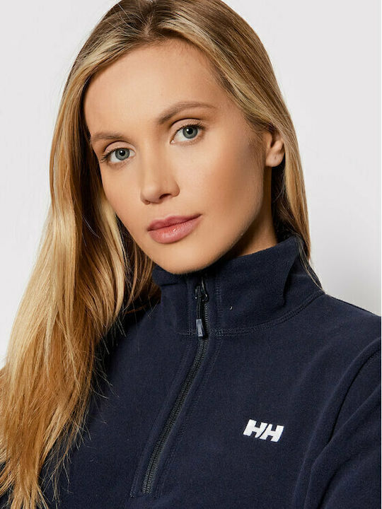 Daybreaker Winter Women's Fleece Blouse Hiking Long Sleeve with Zipper Navy Blue