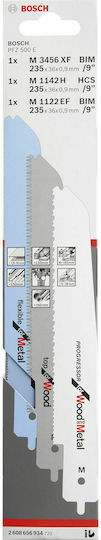 Bosch PFZ 500 E Jig Saw Blade for Metal 235mm Polysegas 3pcs 2608656934