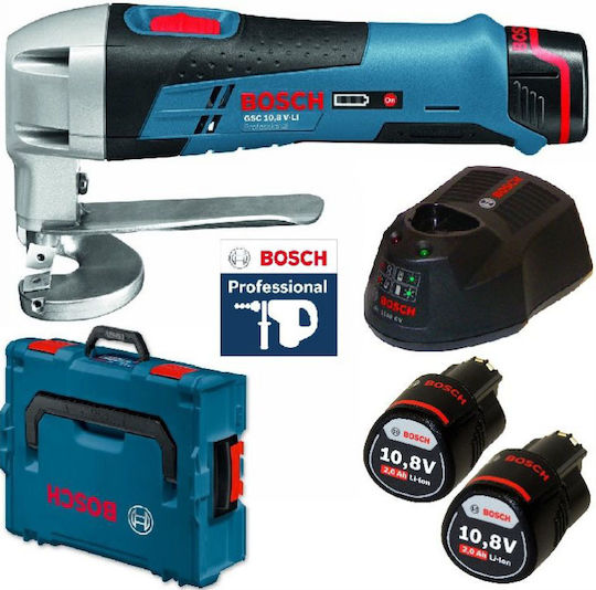Bosch Sheet Shear Battery GSC 10,8 V-LI 12V 2x2Ah