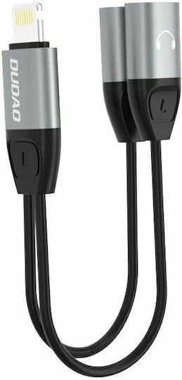 Dudao L17i Конвертор Lightning мъжки към 3.5mm / Lightning женски Сив 1бр