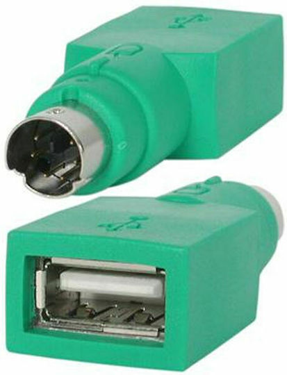 StarTech Μετατροπέας PS/2 male σε USB-A female Πράσινο 1τμχ GC46FM