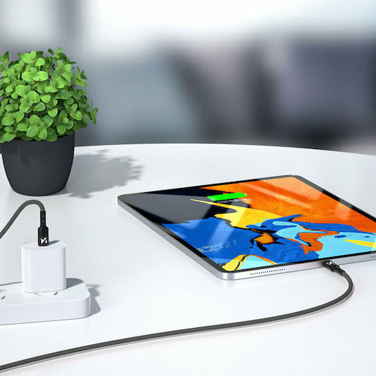 Wozinsky WUC-PD-CC1B Geflochten USB 2.0 Kabel USB-C männlich - USB-C 18W Schwarz 1m