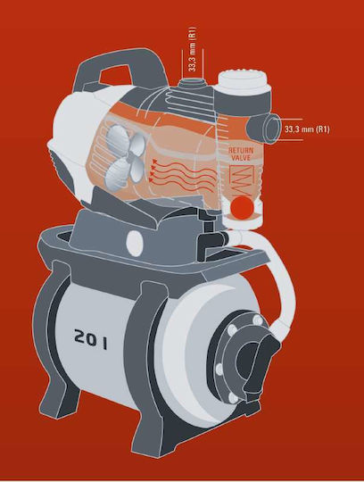 Einhell Geww 5537 E Einstufig Einphasig Wasserdruckpumpe mit Behälter 20 Liter 550W