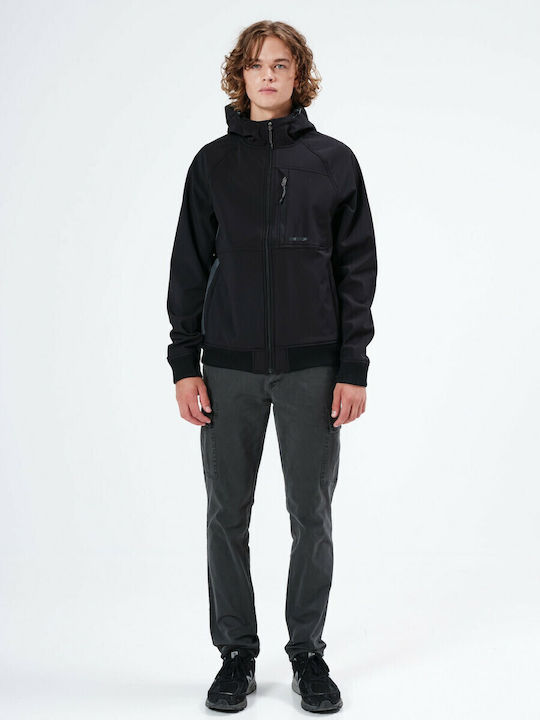 Winter Jacke Softshell Wasserdicht und Winddicht Schwarz