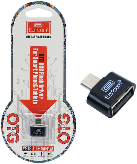 Earldom OT03 Μετατροπέας micro USB male σε USB-A female 1τμχ