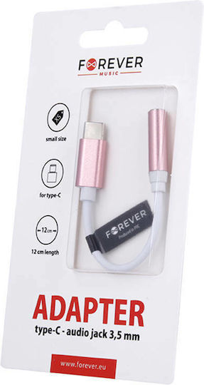 Forever ET-OT32 Μετατροπέας USB-C male σε 3.5mm female Ροζ 1τμχ