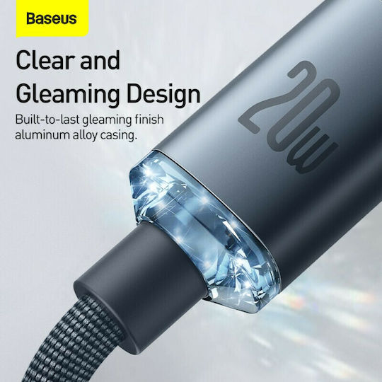 Baseus Crystal Shine Braided USB-C to Lightning Cable 20W Black 2m (CAJY000301)