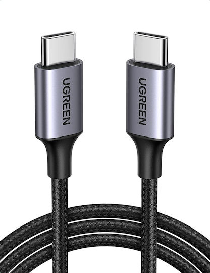Ugreen US261 Braided USB 2.0 Cable USB-C male - USB-C 60W PD Μαύρο 1m 50150