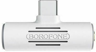 Borofone BV8 Converter USB-C Male to 3.5mm USB-C Female White 1 Piece
