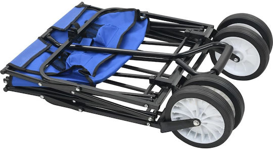 Foldable Garden Cart Plastic Four-wheel with Maximum Load Weight 75kg 92x52x118cm.