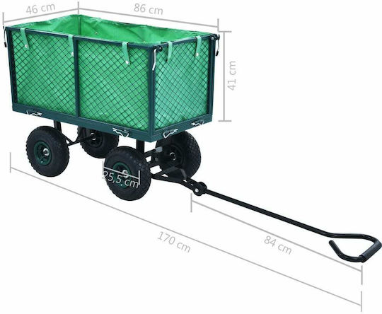 Trailer Garden Cart Four-wheel with Maximum Load Weight 350kg 84x84cm.