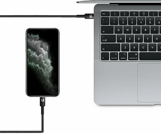 Wozinsky Braided USB-C to Lightning Cable 18W Μαύρο 2m (WUC-PD-CL2B)