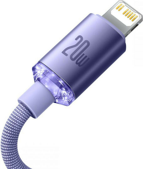 Baseus Crystal Shine Braided USB-C to Lightning Cable 20W Purple 1.2m (CAJY000205)