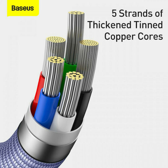 Baseus Crystal Shine Braided USB-C to Lightning Cable 20W Purple 1.2m (CAJY000205)