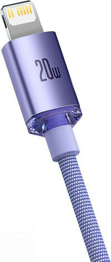 Baseus Crystal Shine CAJY000705 Braided USB-C to Lightning Cable 20W Purple 2m