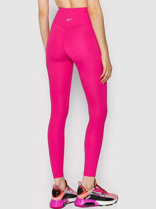 Dri-Fit Swoosh Running Γυναικείο Cropped Κολάν Ψηλόμεσο Φούξια