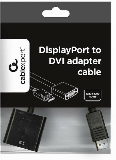 Cablexpert Конвертор DisplayPort мъжки към DVI-D женски Черен 1бр DPM-DVIF-002
